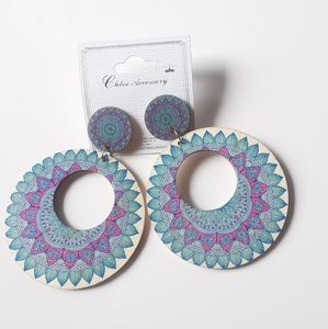 Chloe Accessory Big Wooden Mandala Earrings